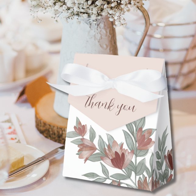 Rustic Terracotta Floral Wedding  Favor Boxes (Creator Uploaded)