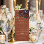 Rustic Terracotta Floral Wedding Menu Card<br><div class="desc">Bring warmth to your reception with this rustic terracotta floral wedding menu card. Featuring earthy tones and romantic florals,  it’s the perfect way to showcase your dinner details with style. Personalize easily and explore our collection for matching table numbers,  favor tags,  and signage.</div>