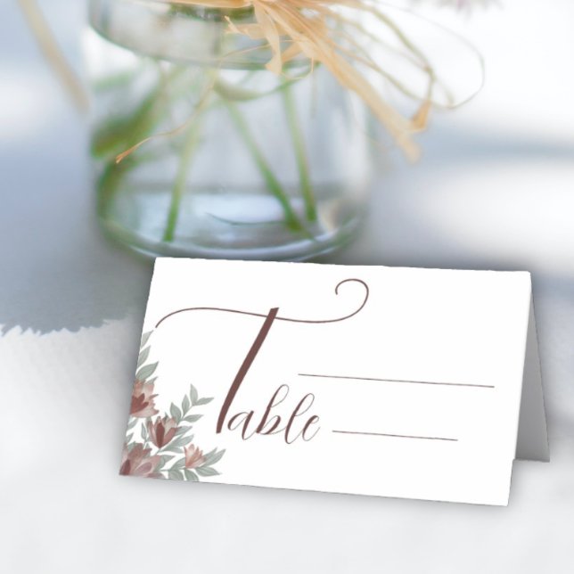 Rustic Terracotta Floral Wedding Place Card (Creator Uploaded)