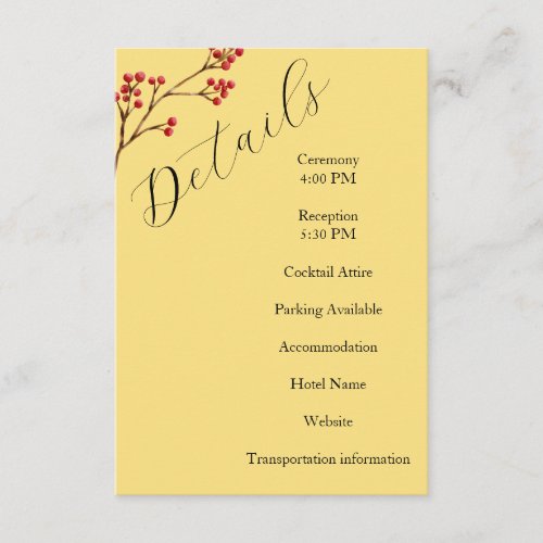 Rustic Terracotta Flowers details Enclosure Card