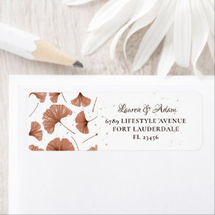 Rustic Terracotta Foliage Wedding Label