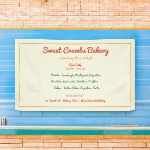 Rustic Terracotta, Green, Mustard Yellow Bakery Banner
