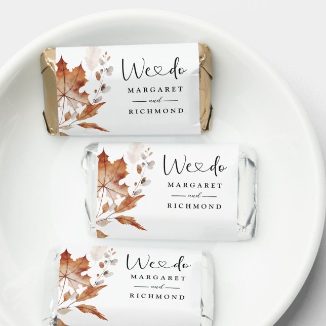 Rustic Terracotta Leaves Fall Wedding Sweet Favor (Creator Uploaded)