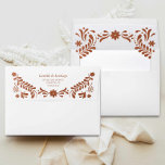 Rustic Terracotta Mexican Wedding Envelope<br><div class="desc">Complete your wedding stationery with this elegant terracotta envelope,  featuring traditional Mexican papel picado details. Perfect for adding a rustic,  boho-inspired touch to your wedding invitations or thank you cards. Matching items in our store Cava Party Designs.</div>