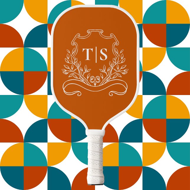 Rustic Terracotta Monogram Initial Classic Pickleball Paddle (Rustic Terracotta Monogram Initial Classic Pickleball Paddle
)