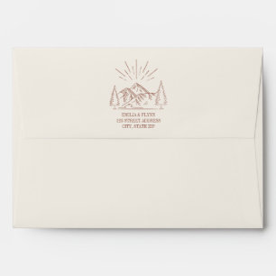 Rustic Terracotta Mountain Forest Wedding Envelope