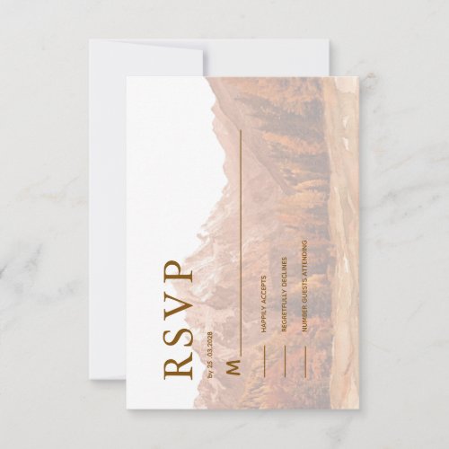 RUSTIC TERRACOTTA MOUNTAIN SIMPLE ELEGANT RSVP SAVE THE DATE