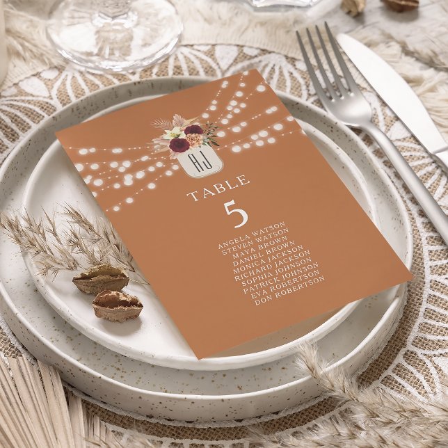 Rustic Terracotta Orange Wedding Seating Chart (Creator Uploaded)