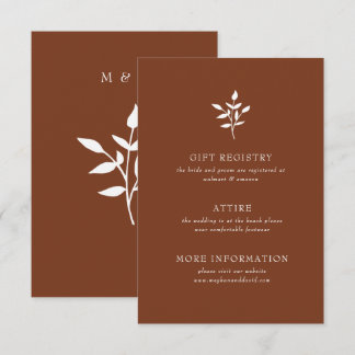 Rustic Terracotta Simple Modern Botanical Wedding Enclosure Card