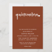 Rustic Terracotta Simple Script Quinceanera Photo Invitation (Front)