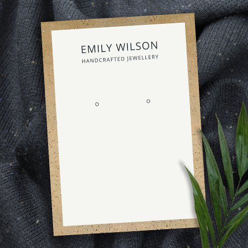 RUSTIC TERRACOTTA TEXTURE BORDER EARRING DISPLAY BUSINESS CARD