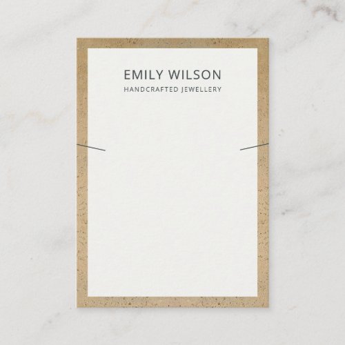 RUSTIC TERRACOTTA TEXTURE BORDER NECKLACE DISPLAY BUSINESS CARD