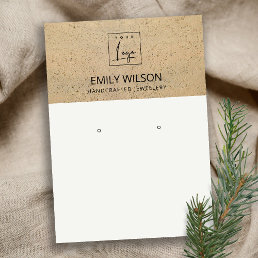 RUSTIC TERRACOTTA TEXTURE LOGO EARRING DISPLAY BUSINESS CARD