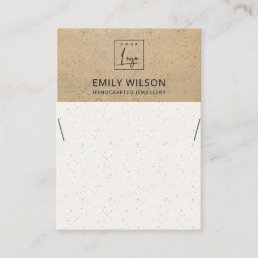 RUSTIC TERRACOTTA TEXTURE LOGO NECKLACE DISPLAY BUSINESS CARD
