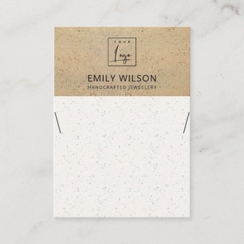RUSTIC TERRACOTTA TEXTURE LOGO NECKLACE DISPLAY BUSINESS CARD