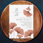 Rustic Terracotta Watercolor Ginkgo Wedding   Invitation<br><div class="desc">Modern and sophisticated design featuring terracotta ginkgo leaf in watercolor. Easy to customize with your own details.</div>