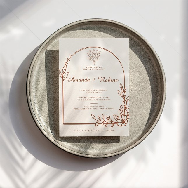 Rustic Terracotta Wedding Invitation (Creator Uploaded)