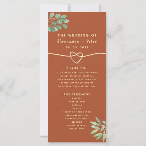 Rustic Terracotta Wedding Program