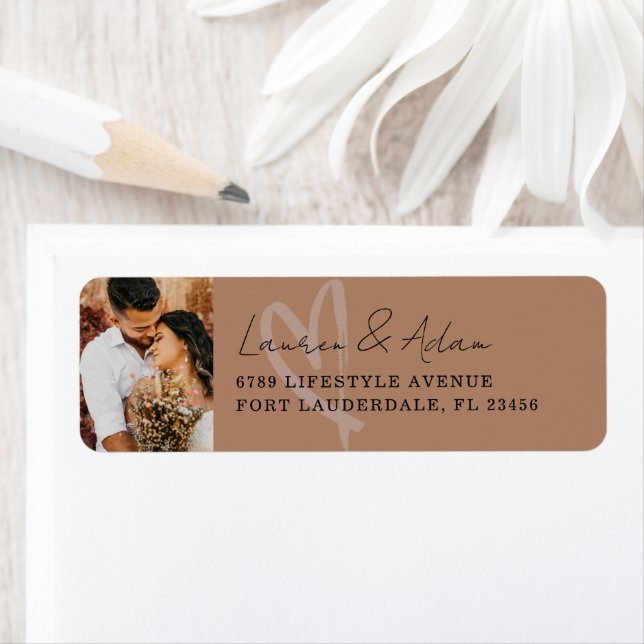 Rustic Terracotta Wedding Return Address Label (Insitu)