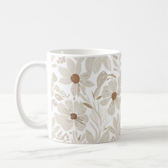 Rustic Terracotta Wildflower Boho Eclectic Spring  Coffee Mug (Left)