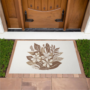Rustic Terracotta Wildflower Boho Eclectic Summer Doormat