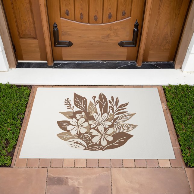 Rustic Terracotta Wildflower Boho Eclectic Summer  Doormat (Outdoor)