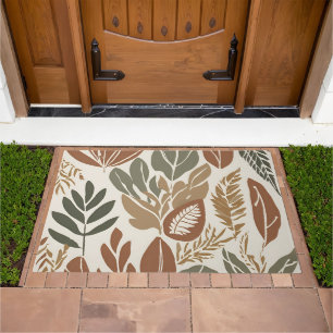 Rustic Terracotta Wildflower Boho Eclectic Summer Doormat