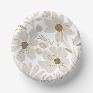 Rustic Terracotta Wildflower Boho Spring Style Paper Bowls