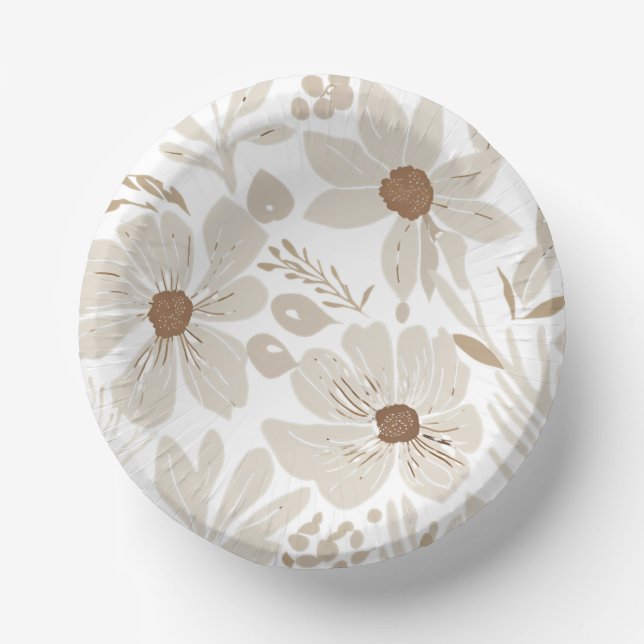 Rustic Terracotta Wildflower Boho Spring Style Paper Bowls (Front)