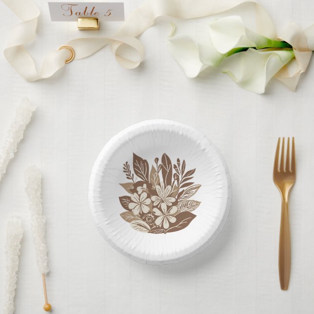 Rustic Terracotta Wildflower Boho Spring Style Paper Bowls (Wedding)