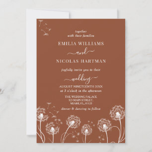 Rustic Terracotta Wildflower Wedding Invitation