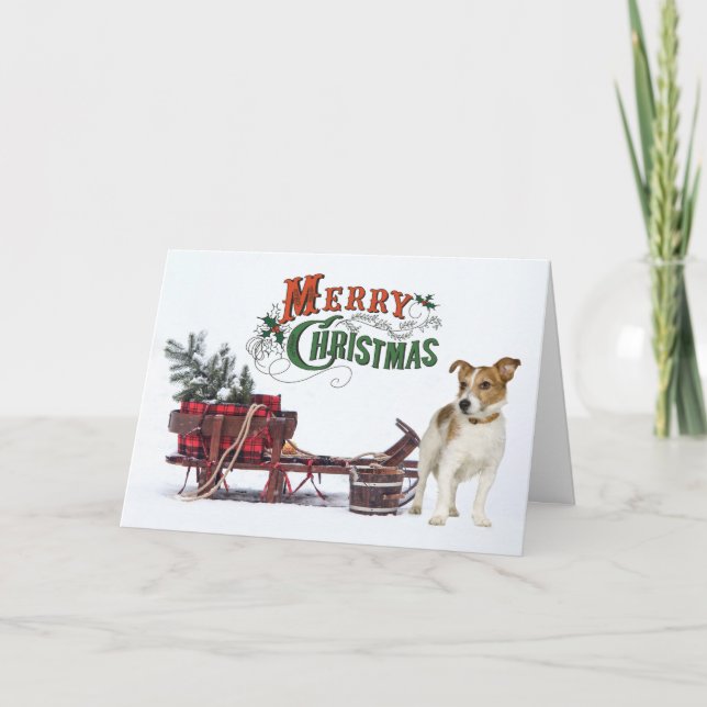Rustic Terrier Christmas Card (Front)