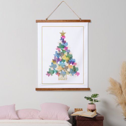 Rustic Texas Christmas Tree Hanging Tapestry