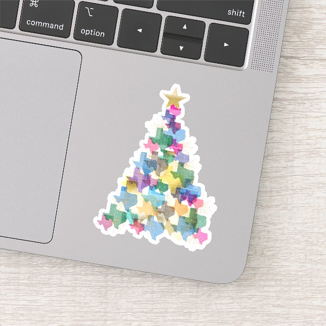 Rustic Texas Christmas Tree Sticker (Detail)