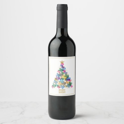 Rustic Texas Christmas Tree Wine Label
