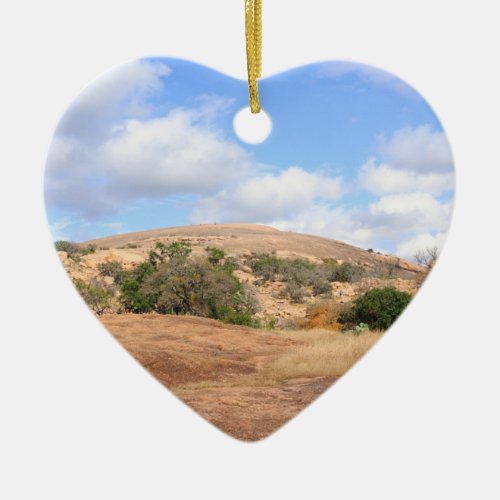 Rustic Texas Enchanted Rock State Park Trail Ceramic Ornament