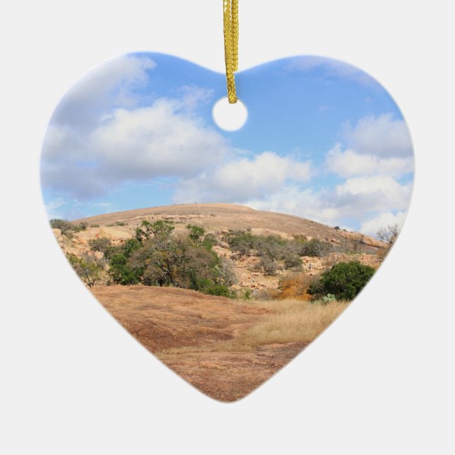 Rustic Texas Enchanted Rock State Park Trail Ceramic Ornament (Front)