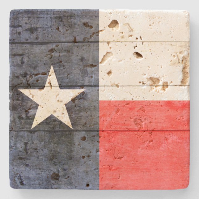 Rustic Texas Flag  Stone Coaster (Front)