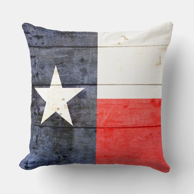Rustic Texas Flag  Throw Pillow (Front)
