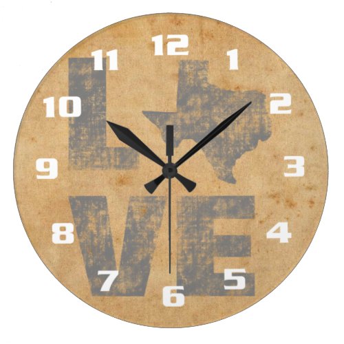 Rustic Texas Large Clock