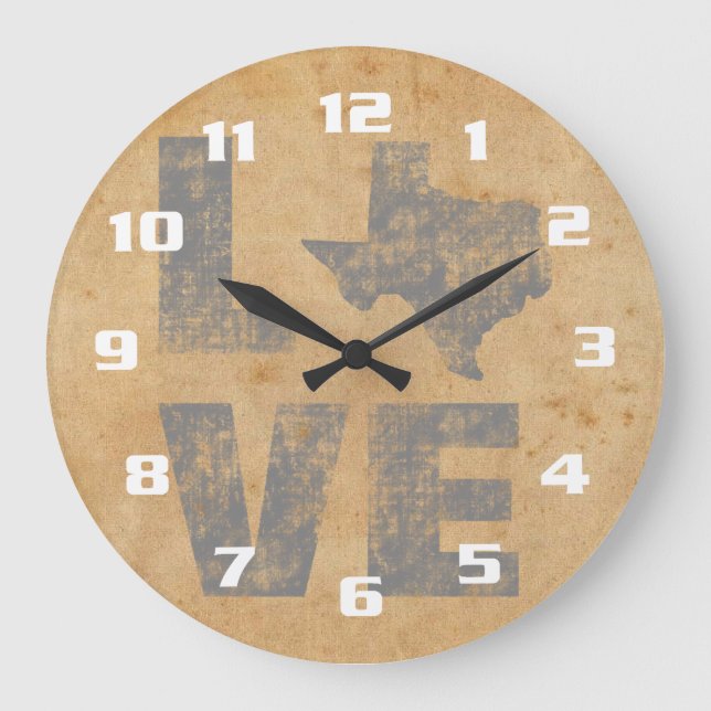 Rustic Texas Large Clock (Front)