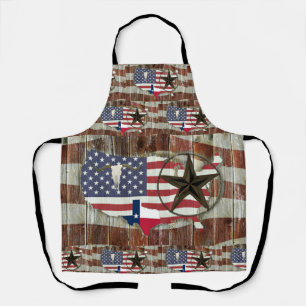 Rustic Texas Lone Star Texas Long Horn Apron