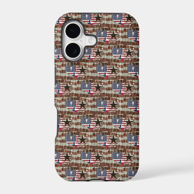 Rustic Texas Lone Star Texas Long Horn Iphone Case (Back)
