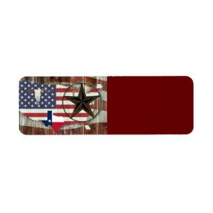 Rustic Texas Lone Star Texas Long Horn Label