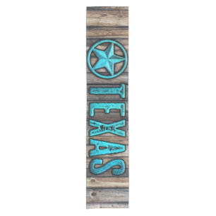Rustic Texas Star (Blue) Short Table Runner