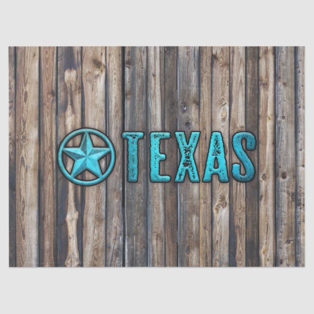 Rustic Texas Star (Blue) Tissue Paper (Front)