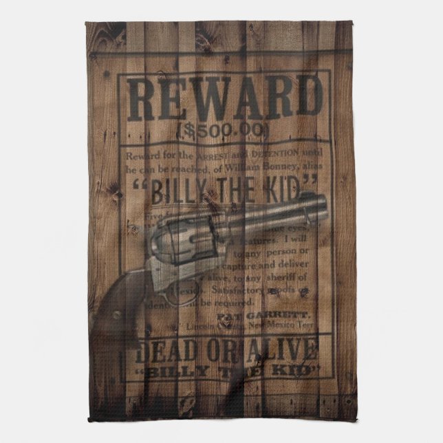 rustic texas star cowboy western country dual gun kitchen towel (Vertical)