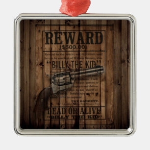 rustic texas star cowboy western country dual gun metal ornament