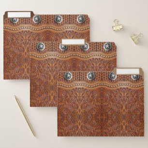 Rustic Texas Star Cowboy Western Country Pattern  File Folder