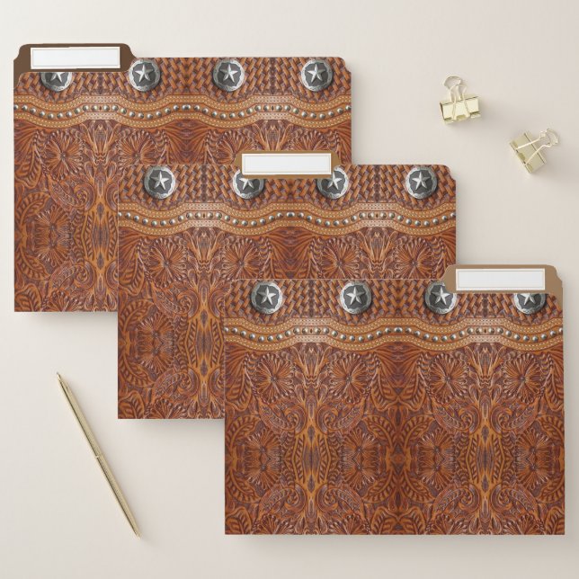 Rustic Texas Star Cowboy Western Country Pattern  File Folder (Set)